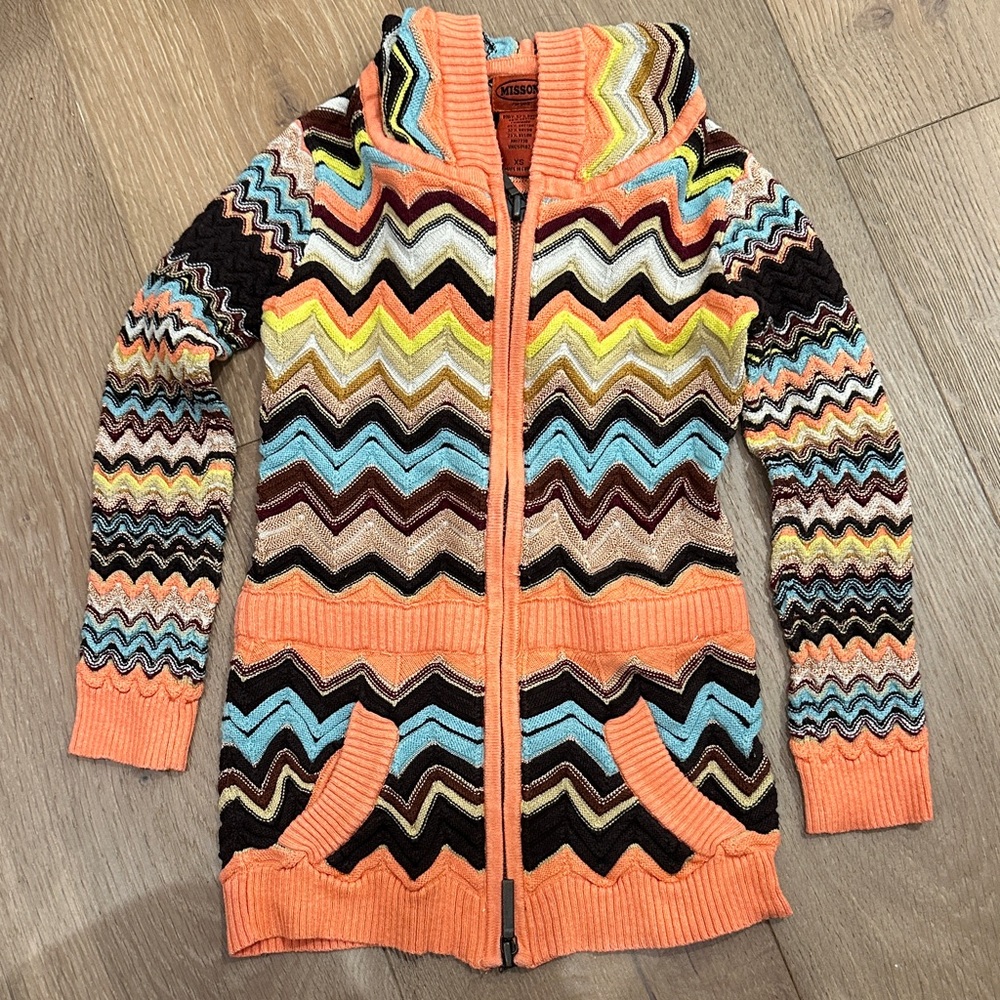 Missoni Kids Jacket with Vibrant Zigzag Pattern